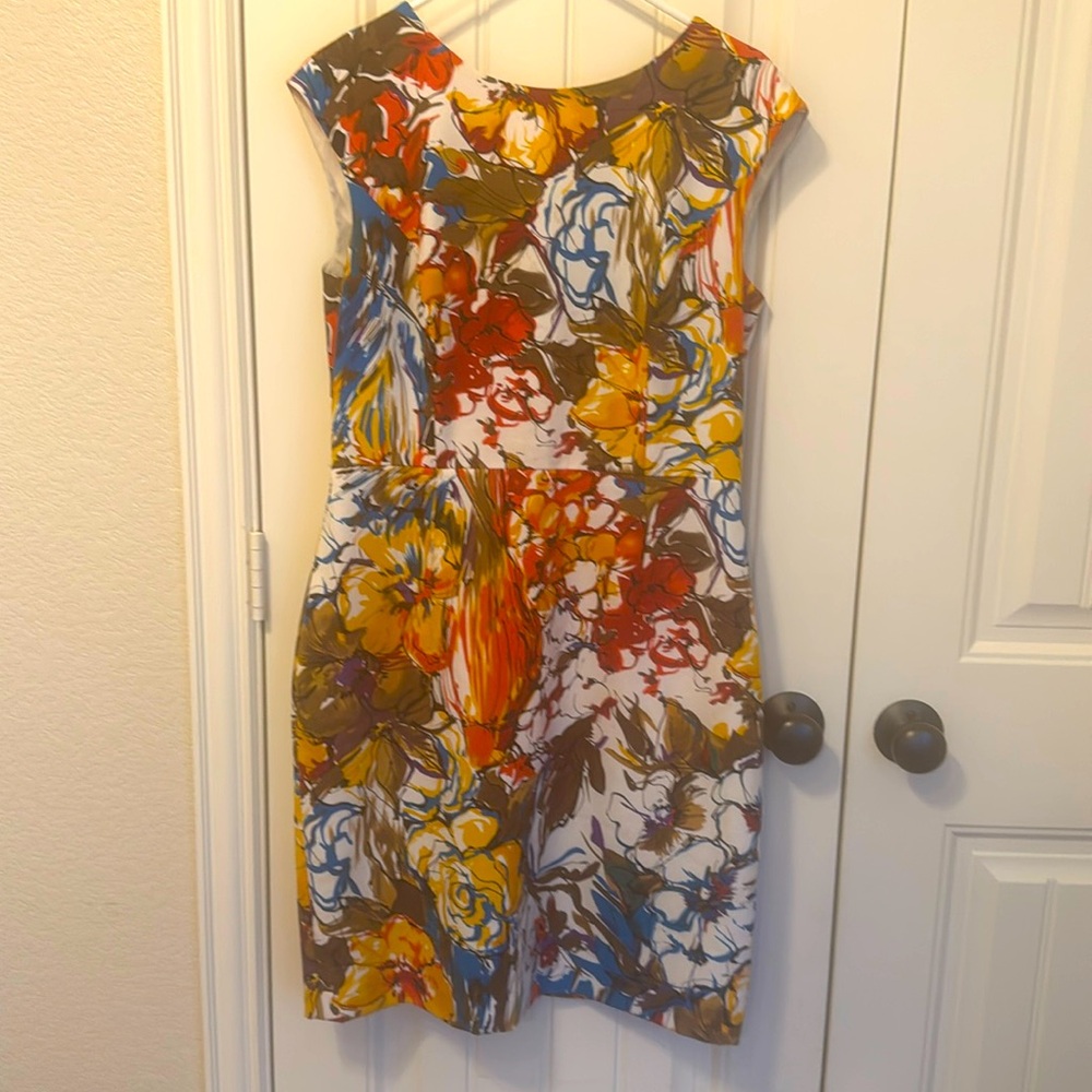 Lined Ellen Tracey multicolor midi with loops for a small belt